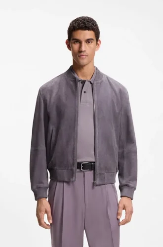 Jacke in Regular-Fit aus Wildleder
