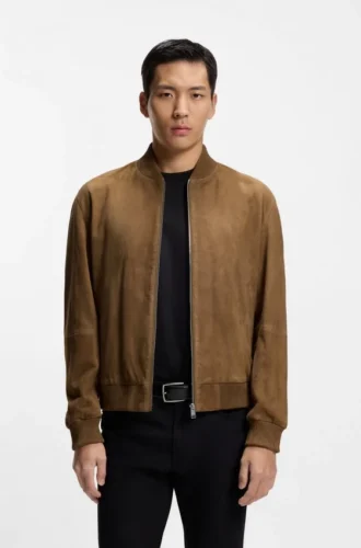 Jacke in Regular-Fit aus Wildleder