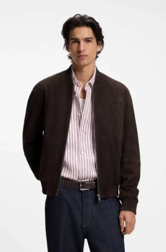 Jacke in Regular-Fit aus Wildleder