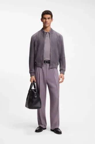 Jacke in Regular-Fit aus Wildleder