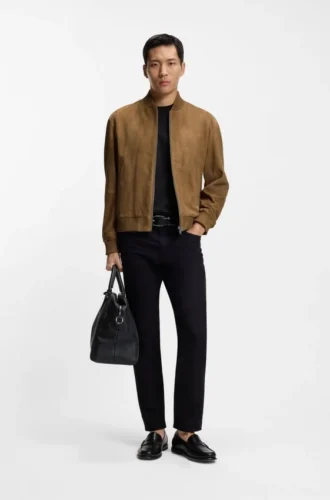 Jacke in Regular-Fit aus Wildleder