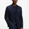 Jacke in Regular-Fit mit Fischgrätenmuster aus einer Baumwollmischung