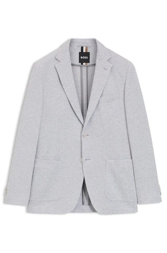 Jacke in Regular-Fit mit Fischgrätenmuster aus einer Baumwollmischung Jacke in Regular-Fit mit Fischgrätenmuster aus einer Baumwollmischung