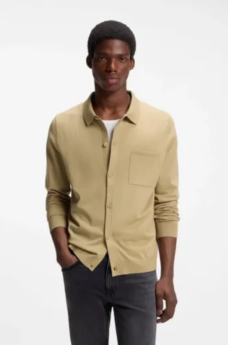 Jacke in Regular-Fit mit gerippten Bündchen