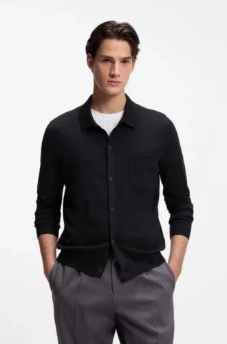 Jacke in Regular-Fit mit gerippten Bündchen