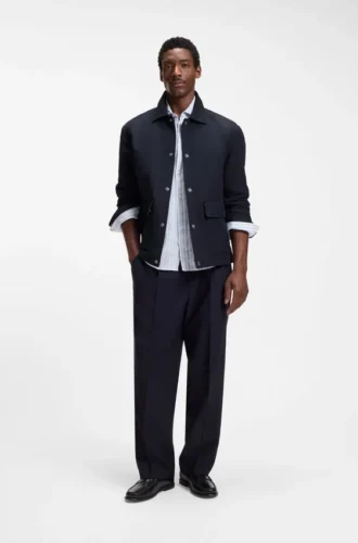 Jacke in Relaxed-Fit aus wasserabweisendem, aufgerautem Stoff