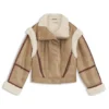 Jacke mit abnehmbaren Ärmeln aus Kunstlammfell