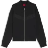 Jacke mit Broderie-Streifen aus Baumwollmischung