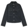 Jacke mit geometrischem Print aus festem Denim Jacke mit geometrischem Print aus festem Denim