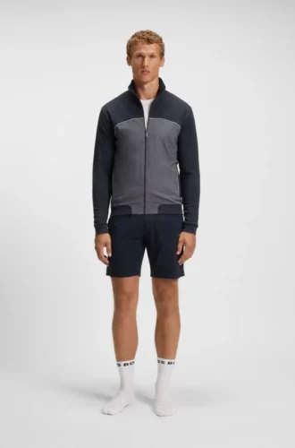 Jacke mit Kontrastpaspel aus einer Baumwollmischung