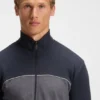 Jacke mit Kontrastpaspel aus einer Baumwollmischung