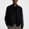 Jacke mit Lederärmeln aus Wildleder