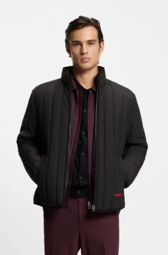 Jacke mit Logo-Detail und Steppung