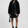 Jacke mit verstellbarem Saum aus Kunstfell