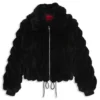 Jacke mit verstellbarem Saum aus Kunstfell