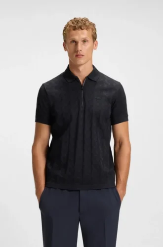 Jacquard-Muster-Hemd aus merzerisierter Baumwolle