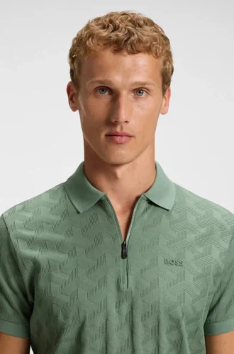Jacquard-Muster-Hemd aus merzerisierter Baumwolle