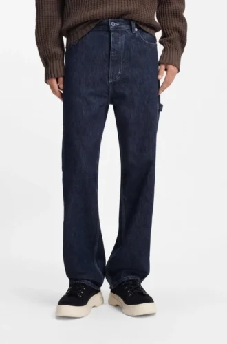 Jeans in Baggy-Passform aus dunkelblauem Denim