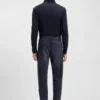 Jeans in Maine-Blau mit Regular-Fit aus gestricktem Denim