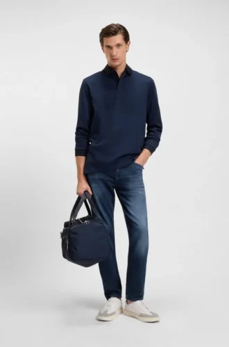 Jeans in Maine-Blau mit Regular-Fit aus Soft-Touch-Denim