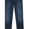 Jeans in Maine-Blau mit Regular-Fit aus Soft-Touch-Denim