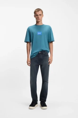 Jeans in Regular-Fit aus dunkelblauem Denim