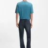 Jeans in Regular-Fit aus dunkelblauem Denim