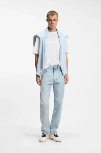 Jeans in Regular-Fit aus hellblauem Denim
