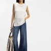 Jeans mit ausgestelltem Schnitt aus blauem Denim