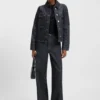 Jeans mit extrabreitem Bein aus Denim mit geometrischem Print