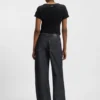 Jeans mit extrabreitem Bein aus Denim mit geometrischem Print