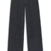Jeans mit extrabreitem Bein aus Denim mit geometrischem Print