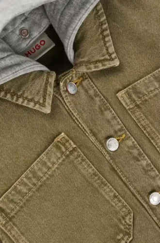 Jeans-Overshirt für Kinder mit abnehmbarer Fleece-Kapuze