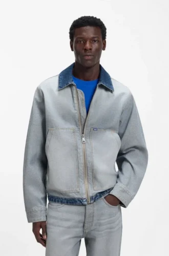 Jeansjacke im Inside-Out-Stil