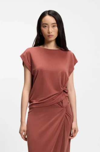 Jersey-T-Shirt mit gedrehtem Detail an der Seite