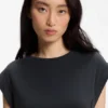 Jersey-T-Shirt mit gedrehtem Detail an der Seite