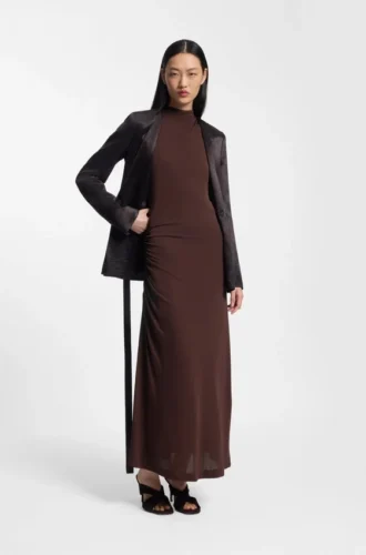 Jerseykleid in schmaler Passform mit gerafften Details