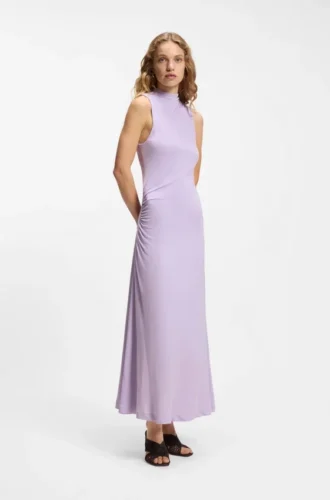 Jerseykleid in schmaler Passform mit gerafften Details