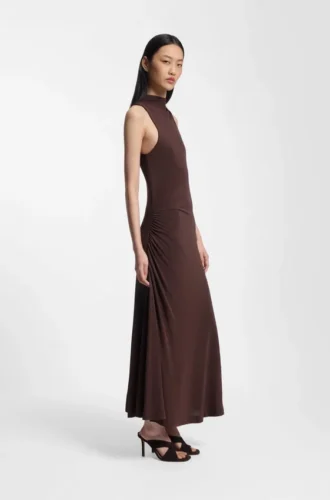 Jerseykleid in schmaler Passform mit gerafften Details