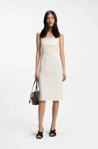 Jerseykleid in schmaler Passform mit Lagen-Detail