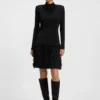 Jerseykleid mit gefiederten Plisseefalten