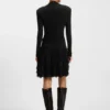 Jerseykleid mit gefiederten Plisseefalten