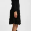 Jerseykleid mit gefiederten Plisseefalten