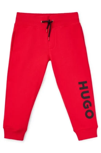 Jungen-Jogginghose mit vertikalem Logo aus Baumwollmischung