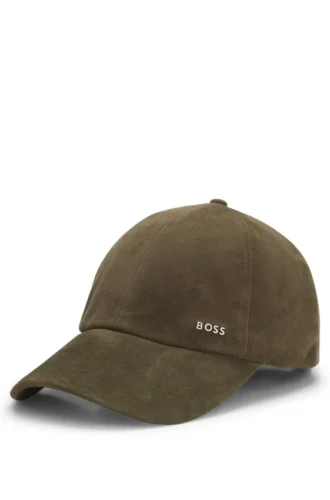 Kappe aus Wildleder mit Metall-Logo-Niete
