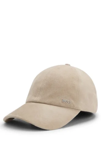 Kappe aus Wildleder mit Metall-Logo-Niete