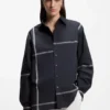 Karierte Bluse in lockerer Passform aus Baumwoll-Canvas