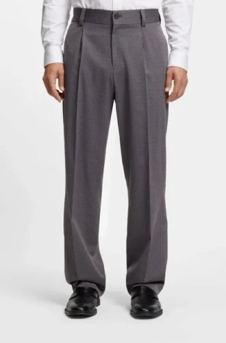 Karierte Hose in Modern-Fit aus Stretchstoff