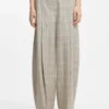 Karierte Hose in Oversize-Passform aus Stretchwolle