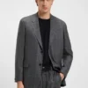 Karierte Jacke in Relaxed-Fit aus Stretchwolle